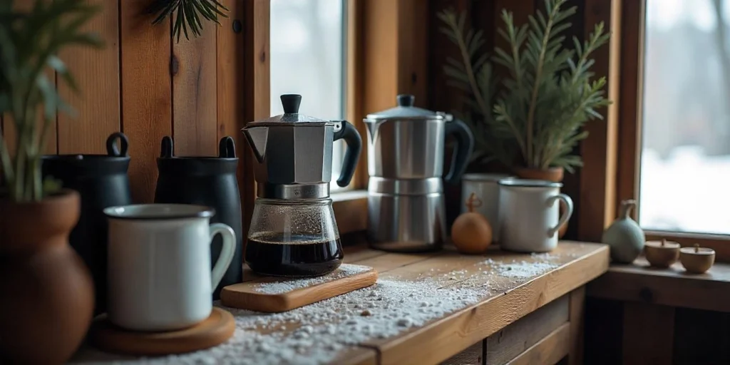 a coffee maker on a counter